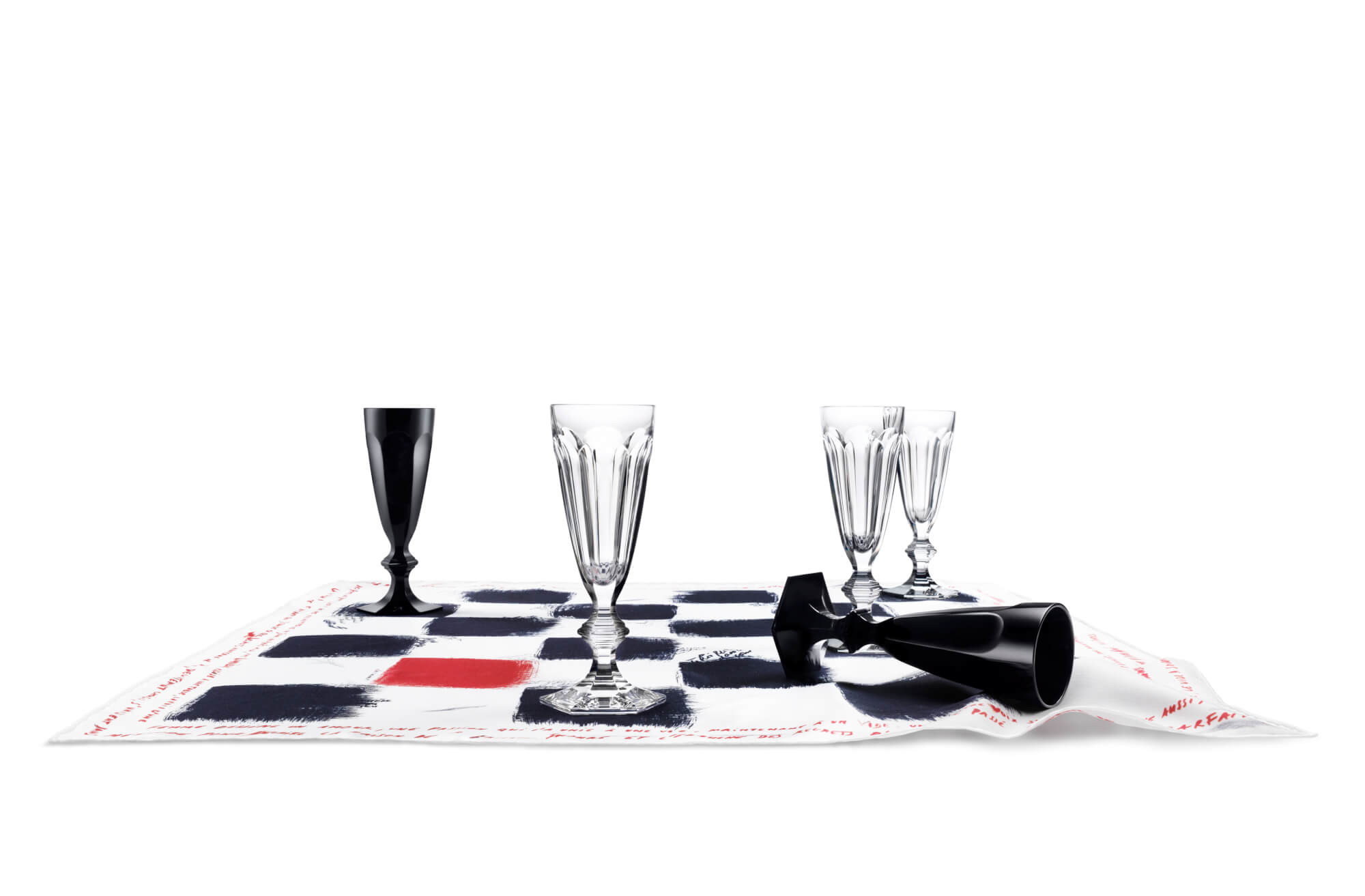 Jeu de Dames en Noir, champagne flutes (Baccarat) - Kitchen Tableware
