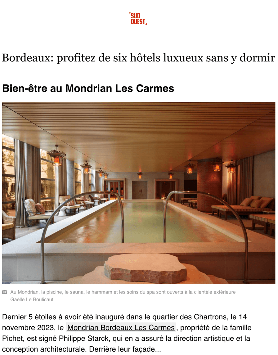 Bordeaux: enjoy six luxury hotels without sleeping in them