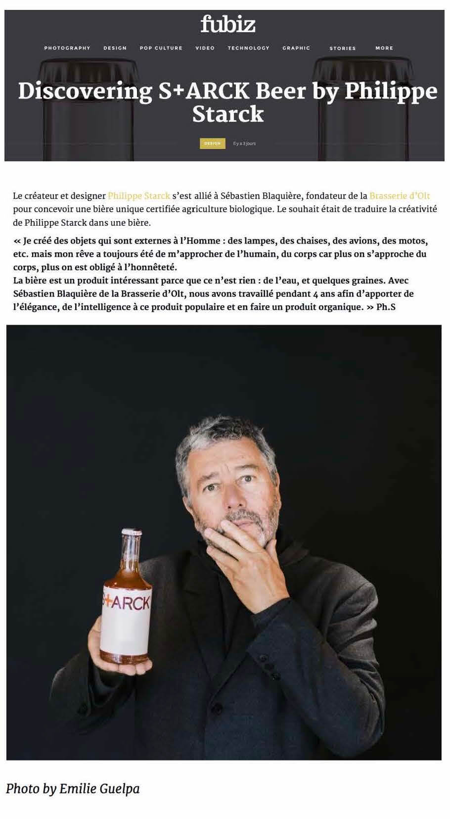 Discovering S+ARCK Beer by Philippe Starck