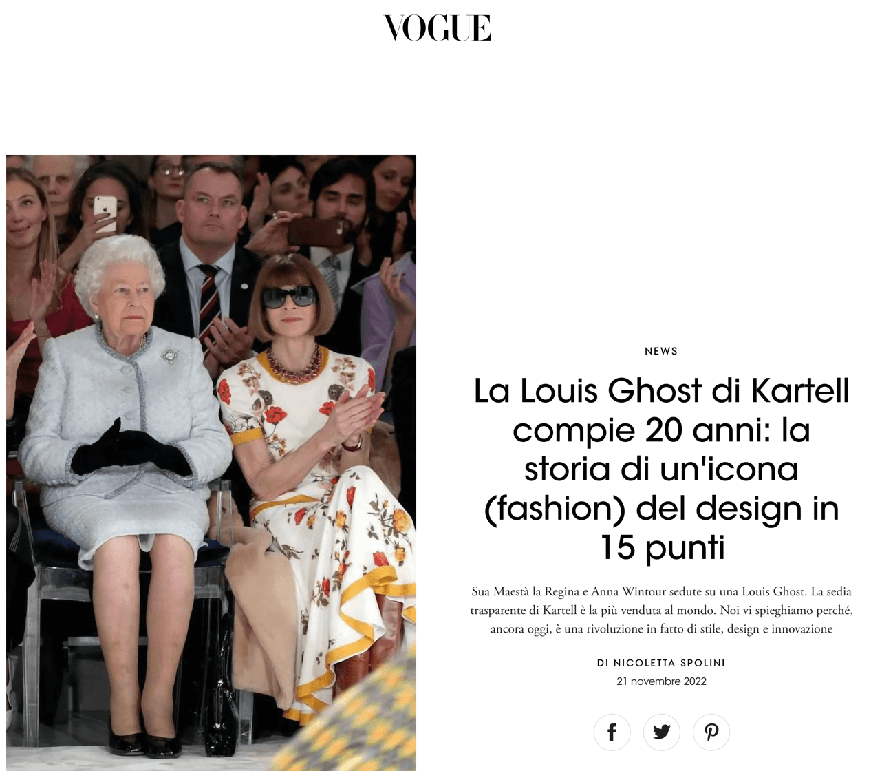 Kartell's Louis Ghost turns 20: the story of a (fashion) design icon in 15 points
