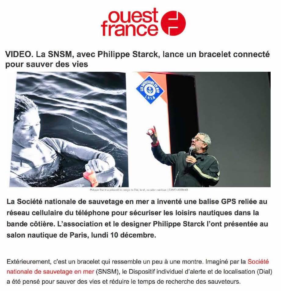 SNSM, with Philippe Starck, launches a connected bracelet to save lives