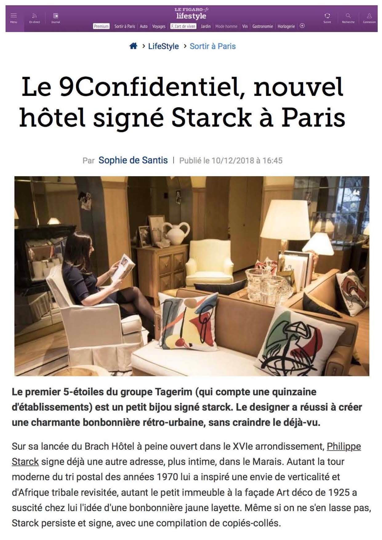 Le Figaro - The new Starck hotel in Paris