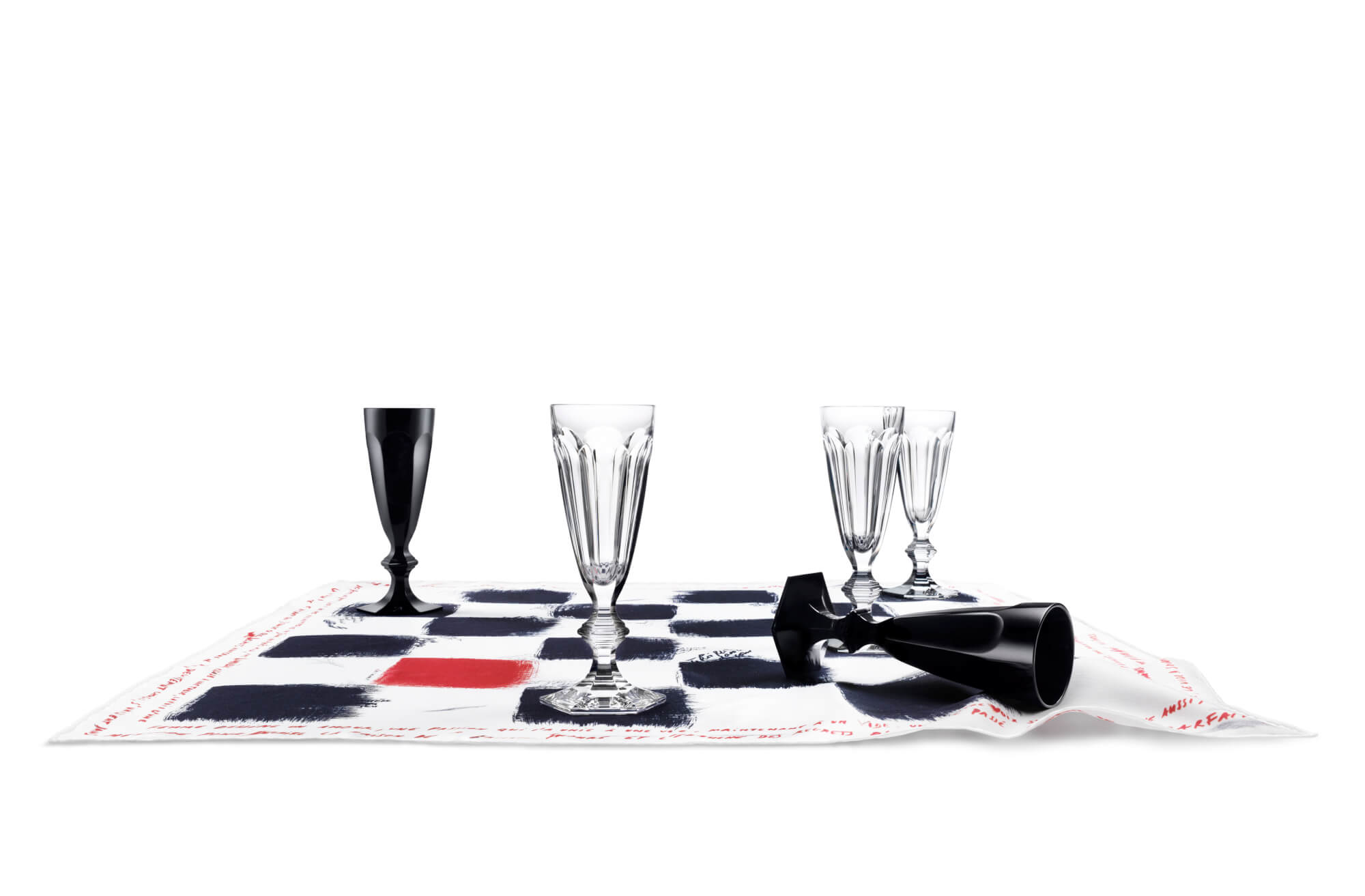 Jeu de Dames en Noir, champagne flutes (Baccarat)