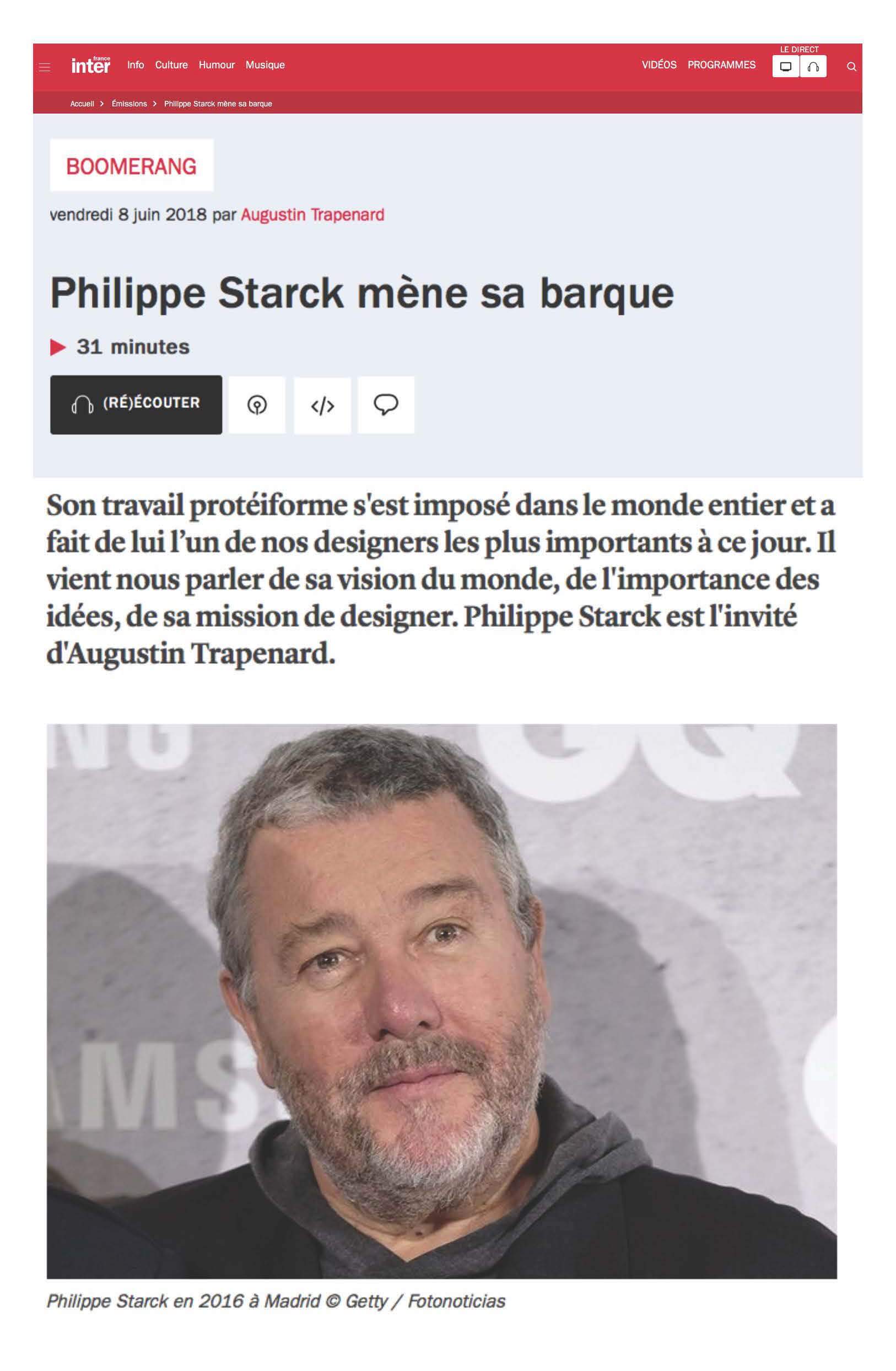 Philippe Starck mène sa barque