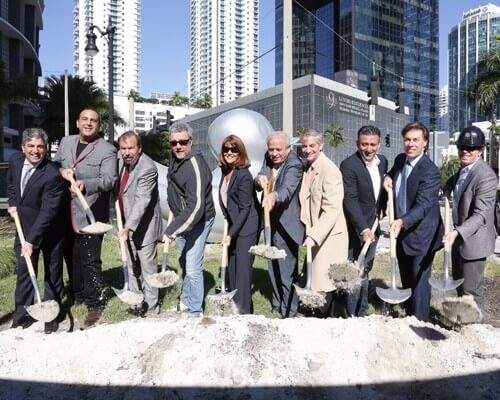 Groundbreaking ceremony of SLS Brickell Miami Hotel & Residences designed by Philippe Starck - 