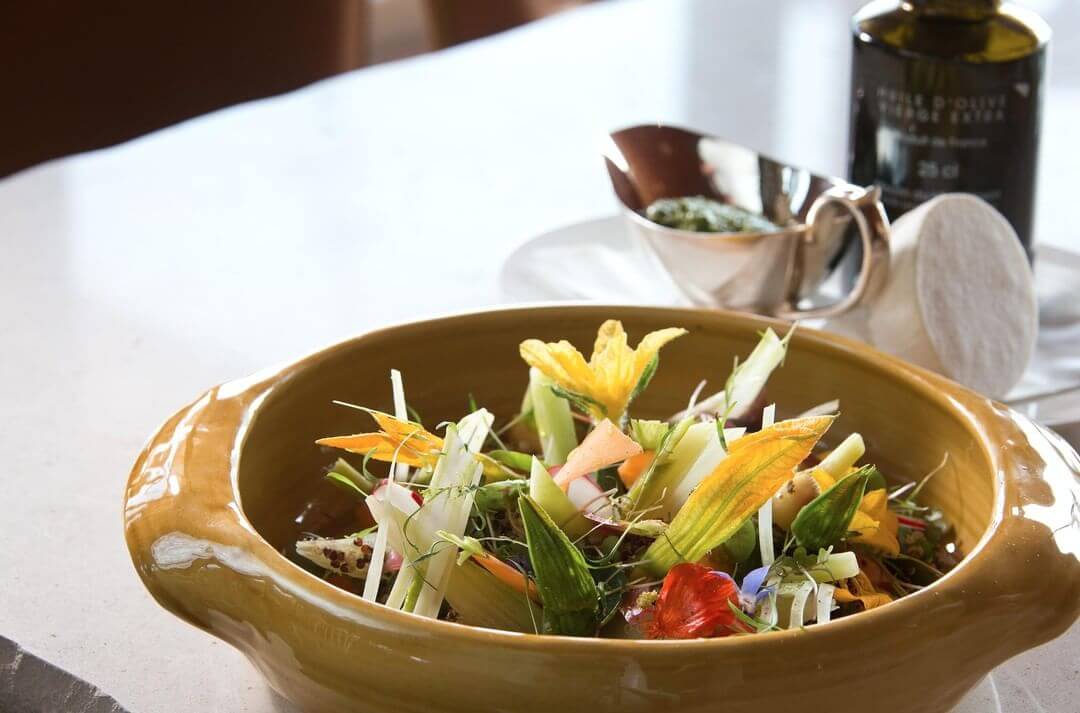 Lily Salad by Vincent Maillard, chef of Lily of the Valley hotel  - 