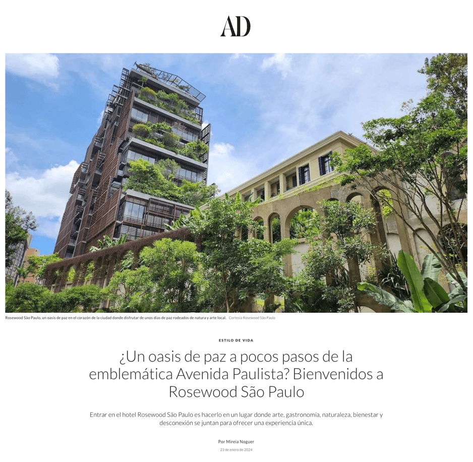 A peaceful oasis just a few steps from the iconic Avenida Paulista? Welcome to Rosewood São Paulo
