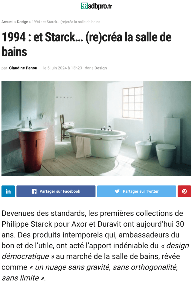 1994: and Starck... (re)created the bathroom