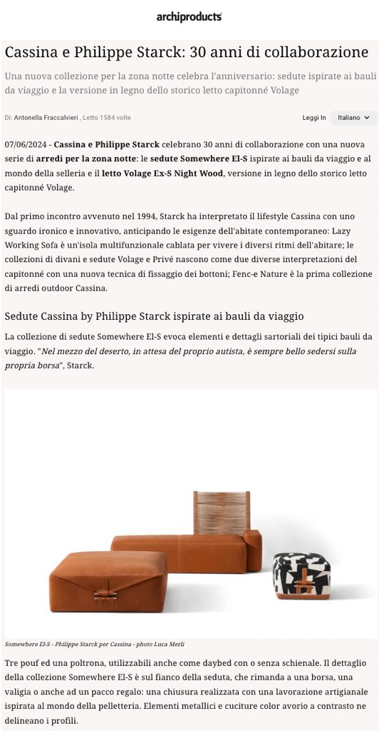 Cassina and Philippe Starck: 30 years of collaboration