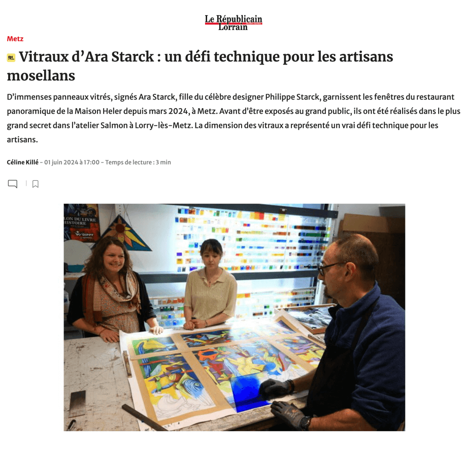 Ara Starck's stained-glass windows: a technical challenge for Moselle craftsmen