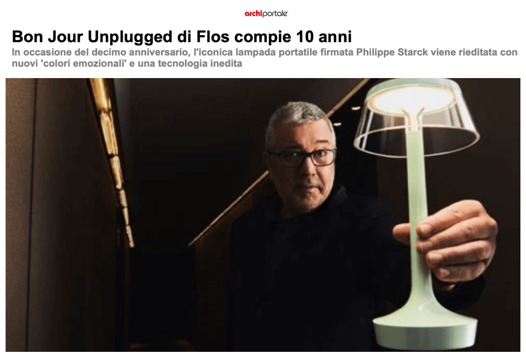 Bon Jour Unplugged by Flos turns 10