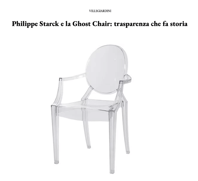Philippe Starck and the Ghost Chair: transparency that makes history