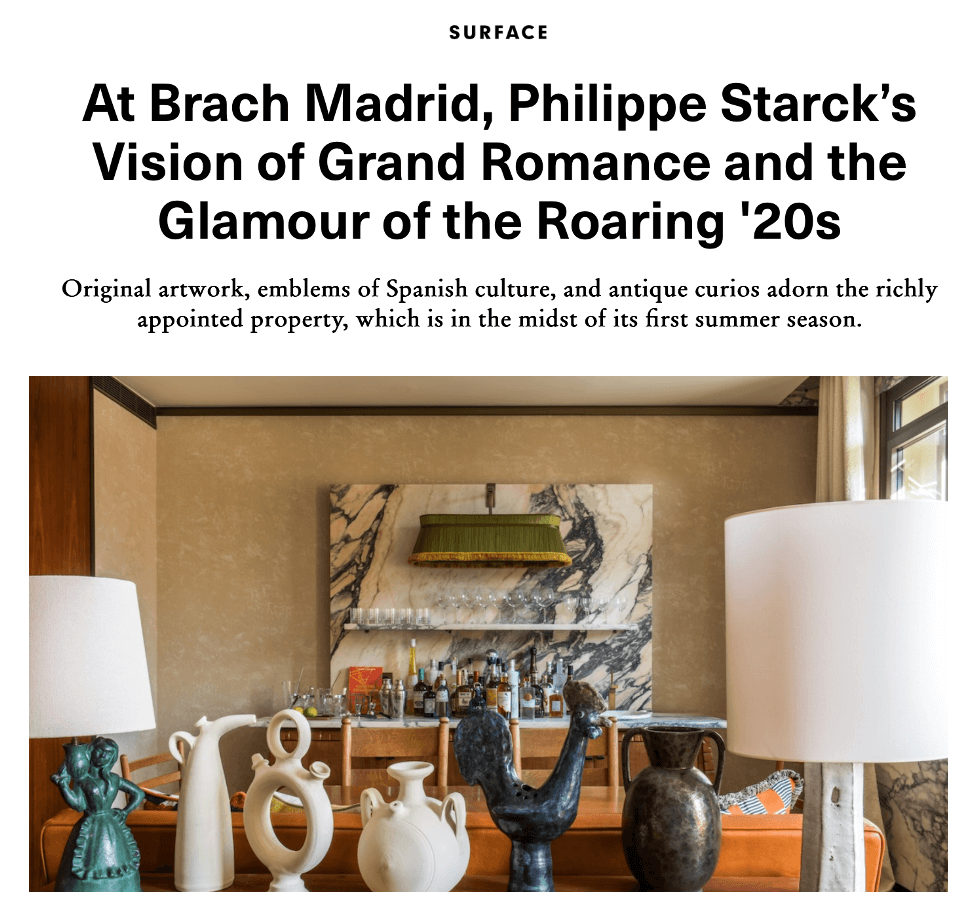At Brach Madrid, Philippe Starck's Vision of Grand Romance and the Glamour of the Roaring '20s