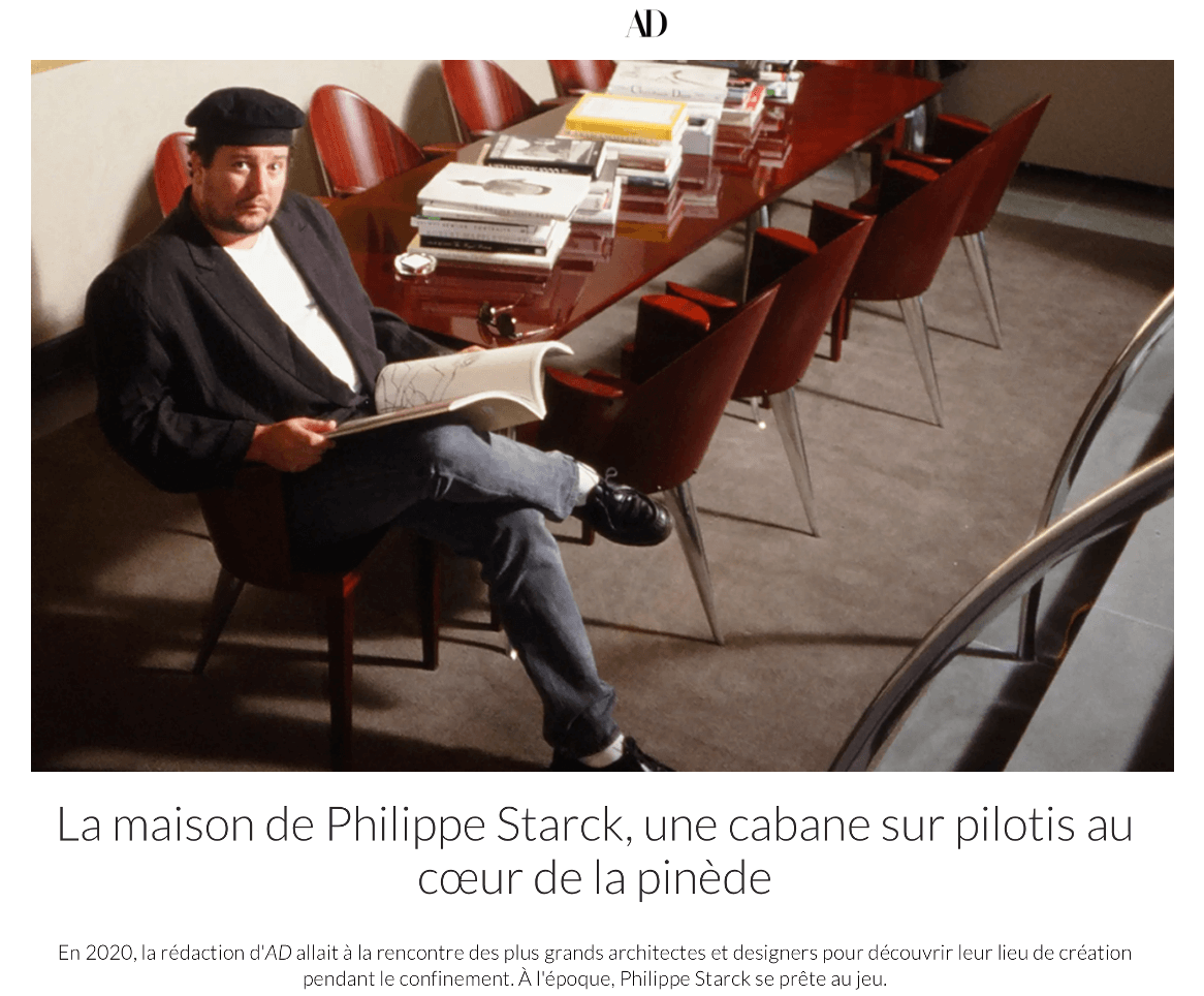  Philippe Starck's house, a cabin on stilts in the heart of the pine forest