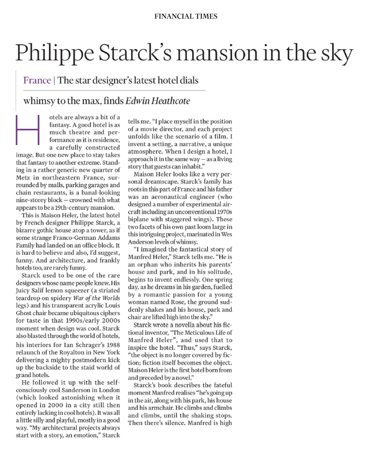 Philippe Starck's mansion in the sky