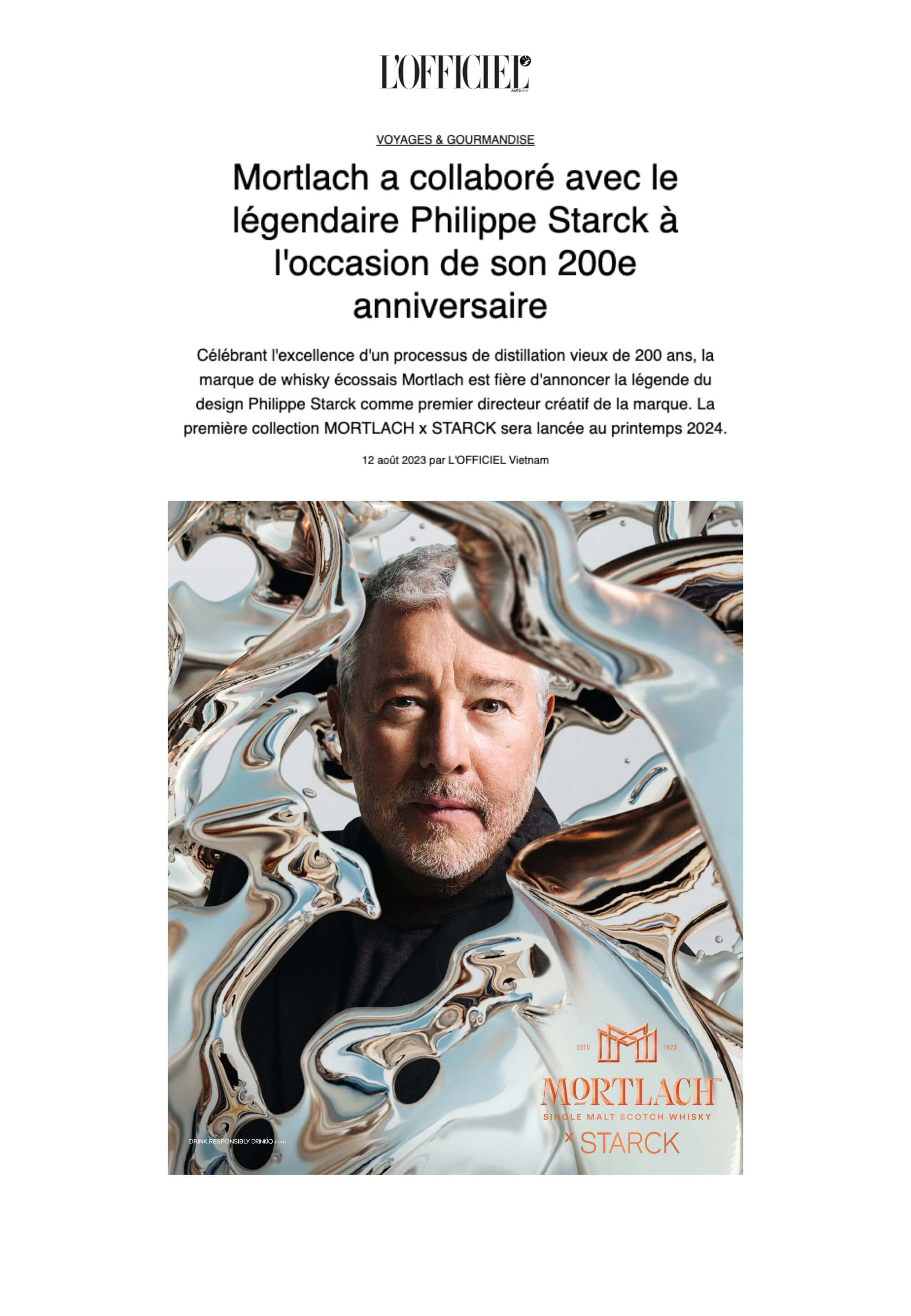 Mortlach collaborates with legend Philippe Starck to mark the 200th anniversary of its foundation