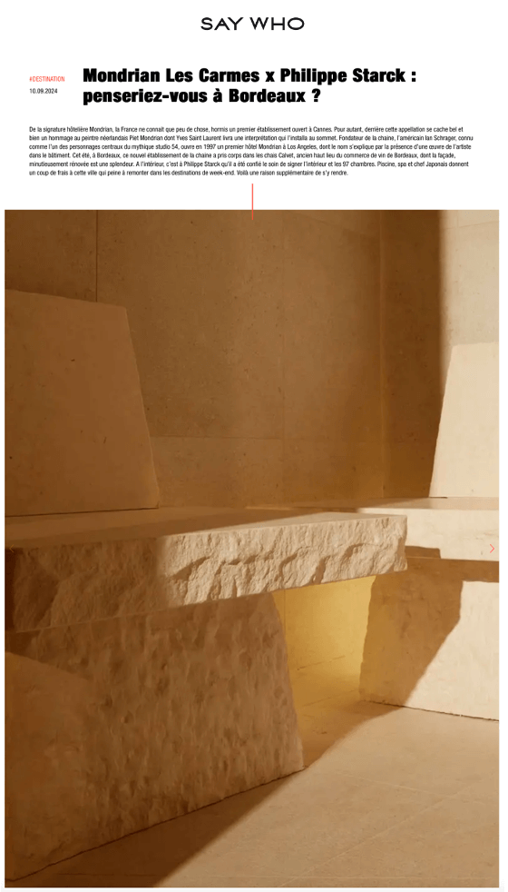 Mondrian Les Carmes x Philippe Starck: would you consider Bordeaux?
