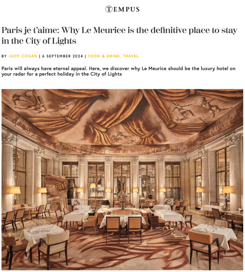 Paris je t’aime : Why Le Meurice is the definitive place to stay in the City of Lights