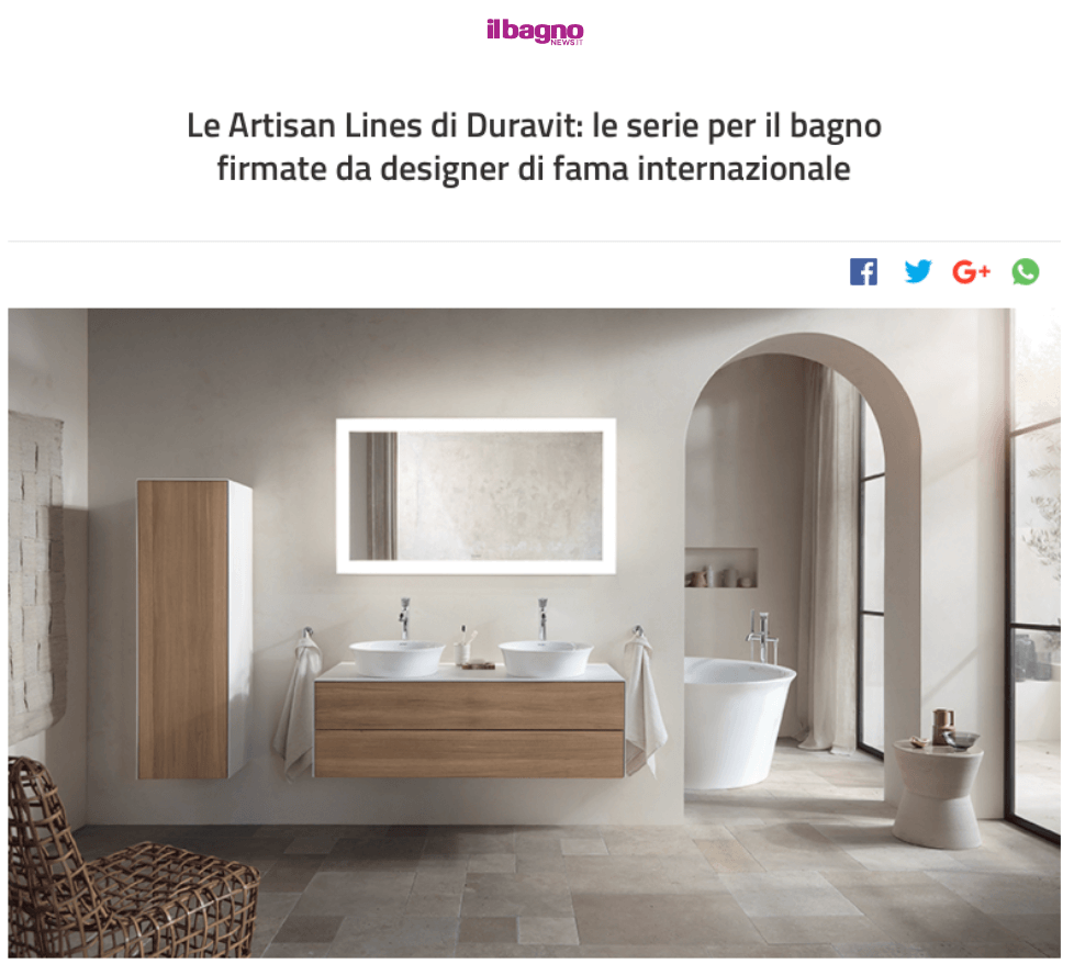 Handcrafted lines from Duravit: bathroom series by internationally renowned designers