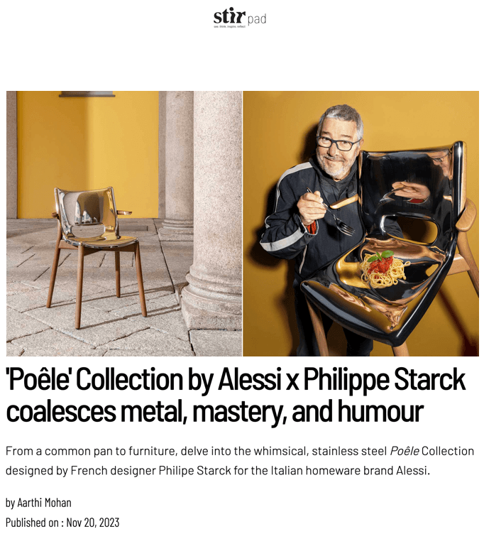 The Poêle collection by Alessi x Philippe Starck combines metal, mastery and humor