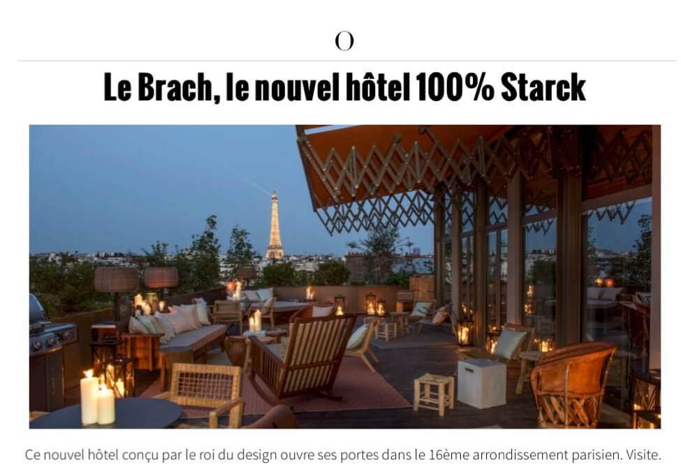 Brach, le nouvel hôtel 100% Starck