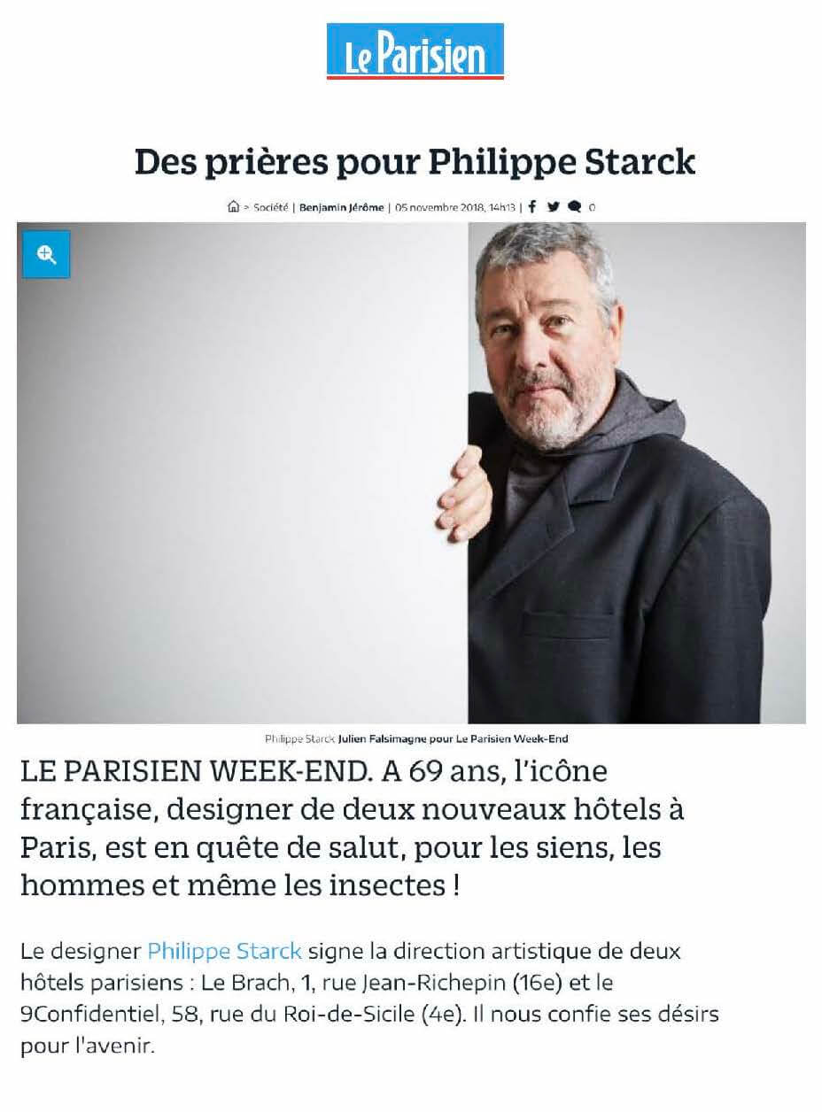 LE PARISIEN - PRAYER FOR PHILIPPE STARCK