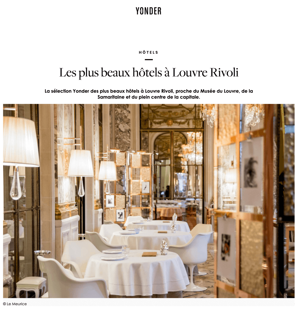 The most beautiful hotels of Louvre Rivoli