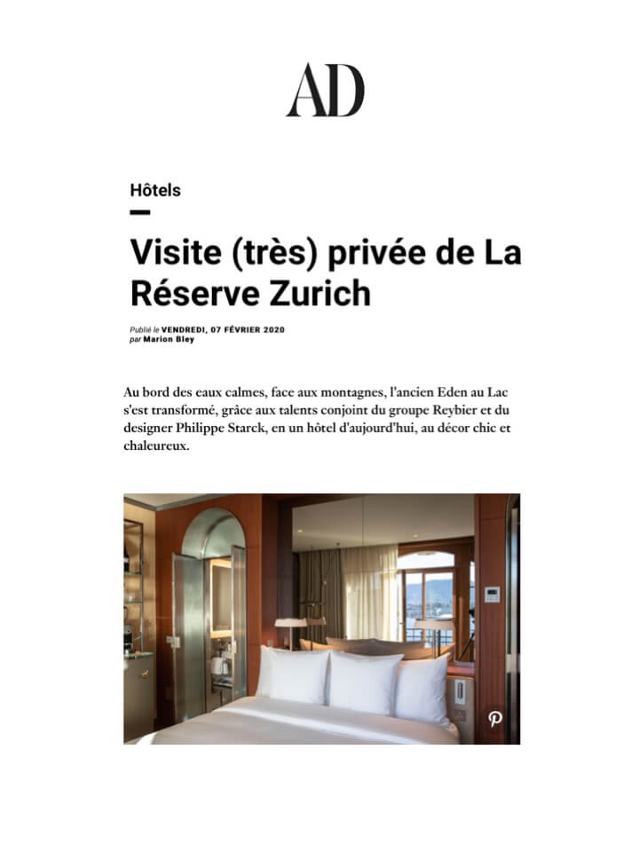 AD - La Réserve Eden au Lac Zurich