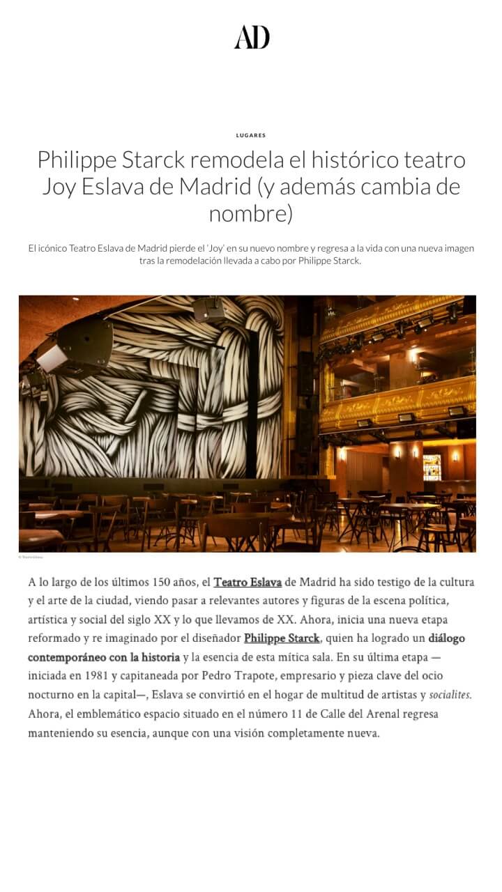 Philippe Starck remodels Madrid's historic Joy Eslava theater (and changes its name)