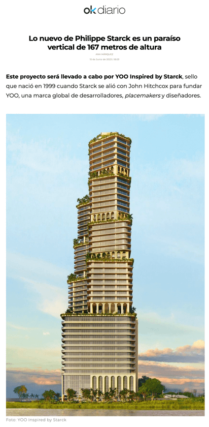 Philippe Starck's new vertical paradise, 167 metres high