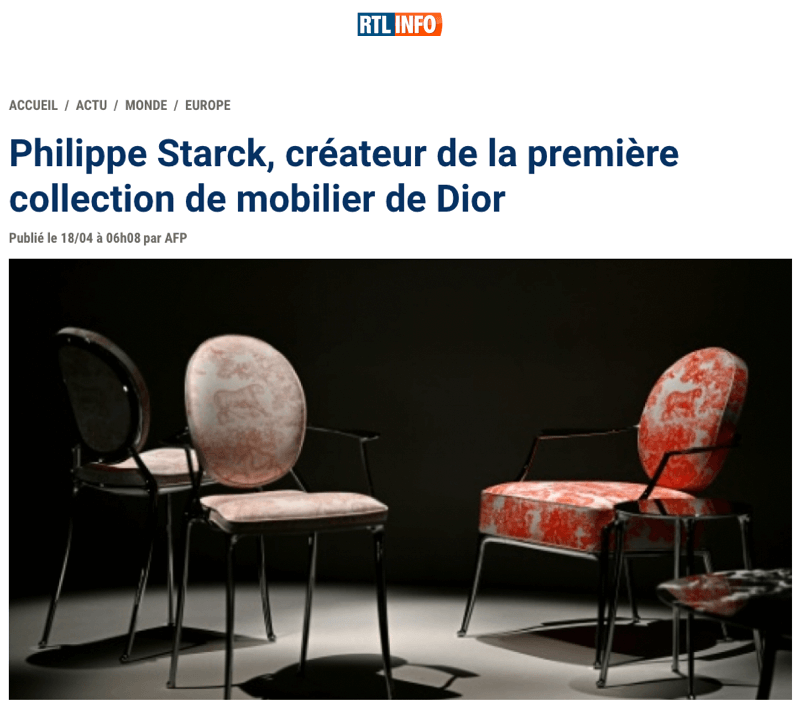 Philippe Starck, creator of Dior's first furniture collection