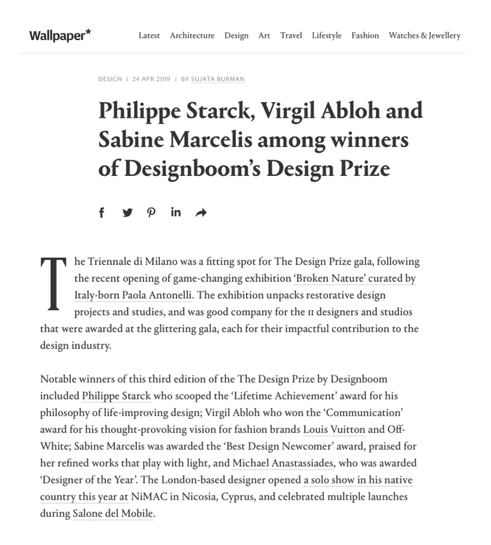 Wallpaper - Design Prize Winners