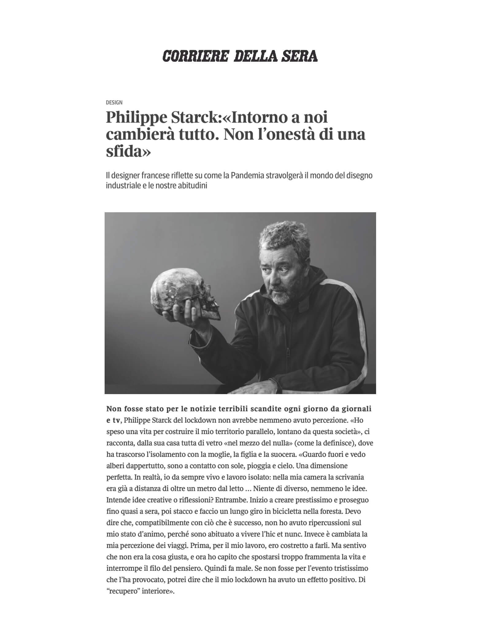 CORRIERE DELLA SERA - Starck