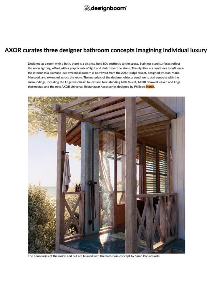 AXOR curates three designer bathroom concepts imagining individual luxury