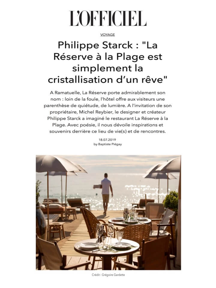LOFFICIEL.COM - La Réserve à la Plage