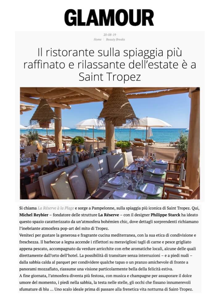 GLAMOUR.IT - La Réserve à la Plage