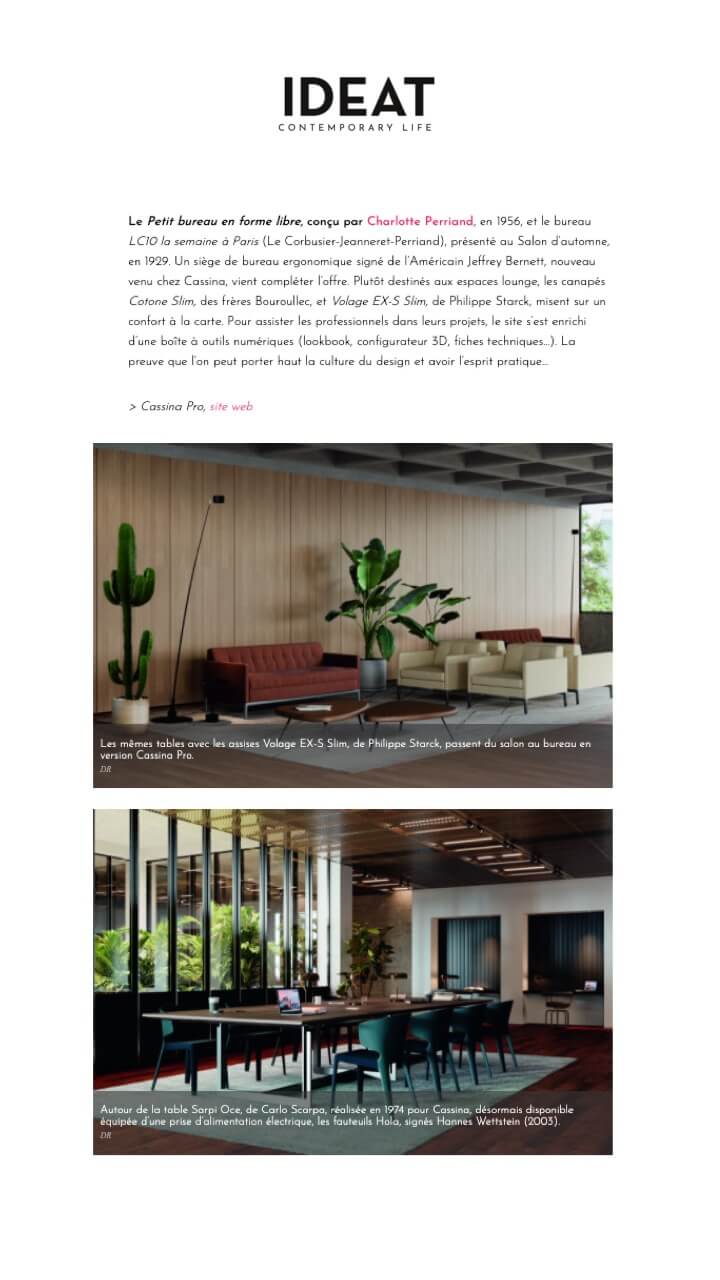 With Cassina Pro, the office moves to the living room... and vice versa!