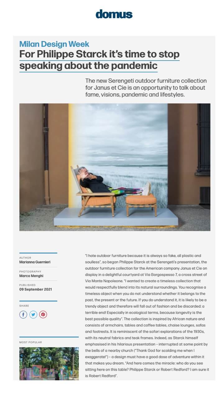 For Philippe Starck it’s time to stop speaking about the pandemic