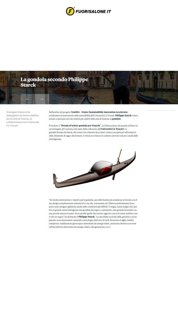 The gondola according to Philippe Starck