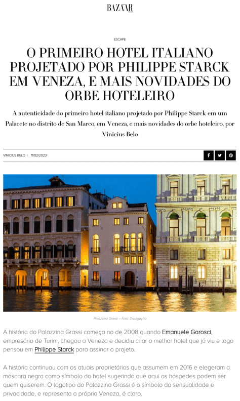 The first Italian hotel designed by Philippe Starck in Venice, and other news from the hotel world