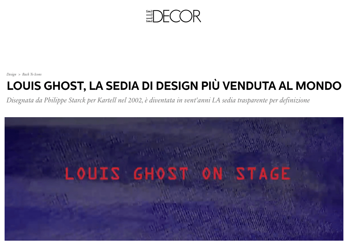 LOUIS GHOST, THE WORLD'S BEST-SELLING DESIGNER CHAIR