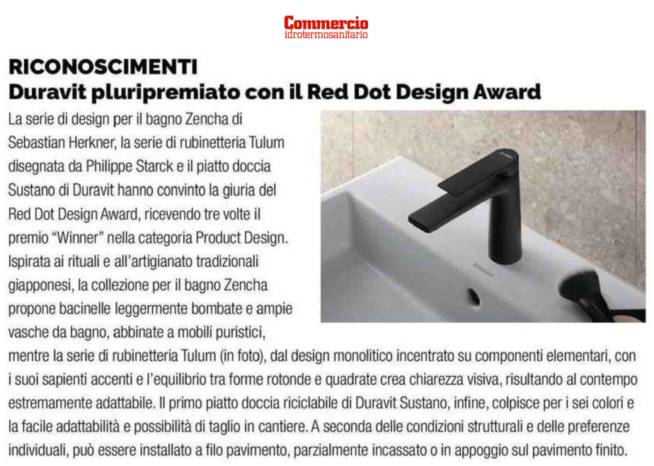 Duravit wins Red Dot Design Award