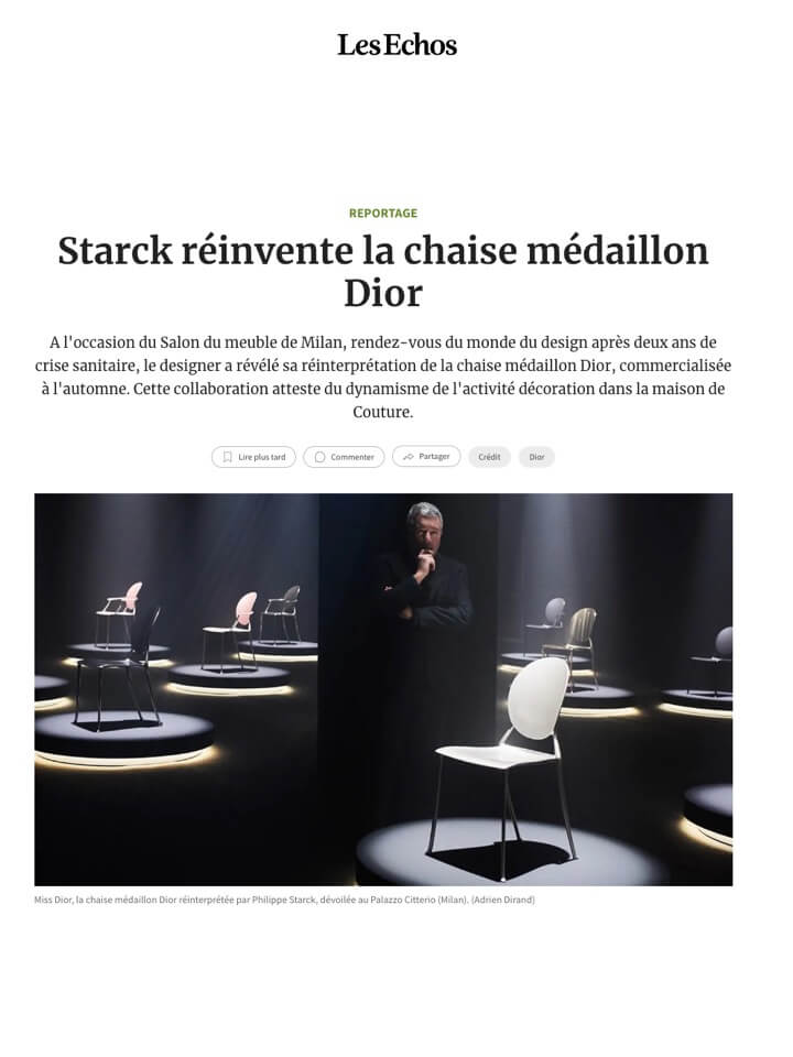 Starck réinvente la chaise médaillon Dior