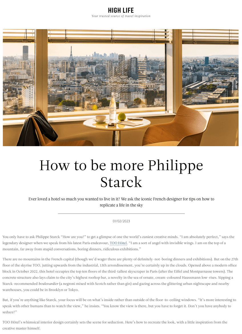 How to be more Philippe Starck