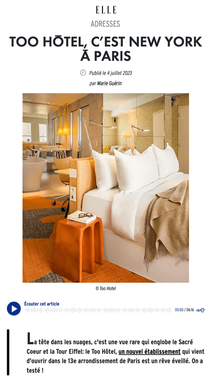 TOO HÔTEL, NEW YORK IN PARIS