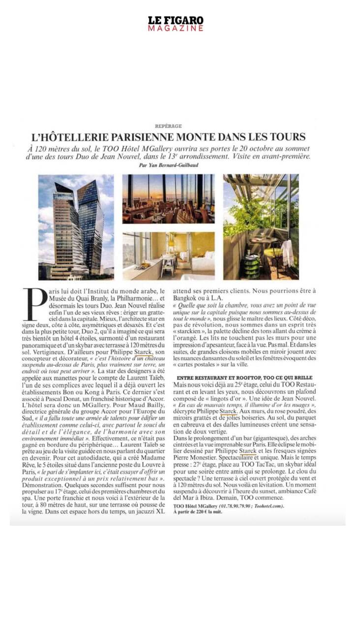 The Parisian hotel industry goes up in the towers 