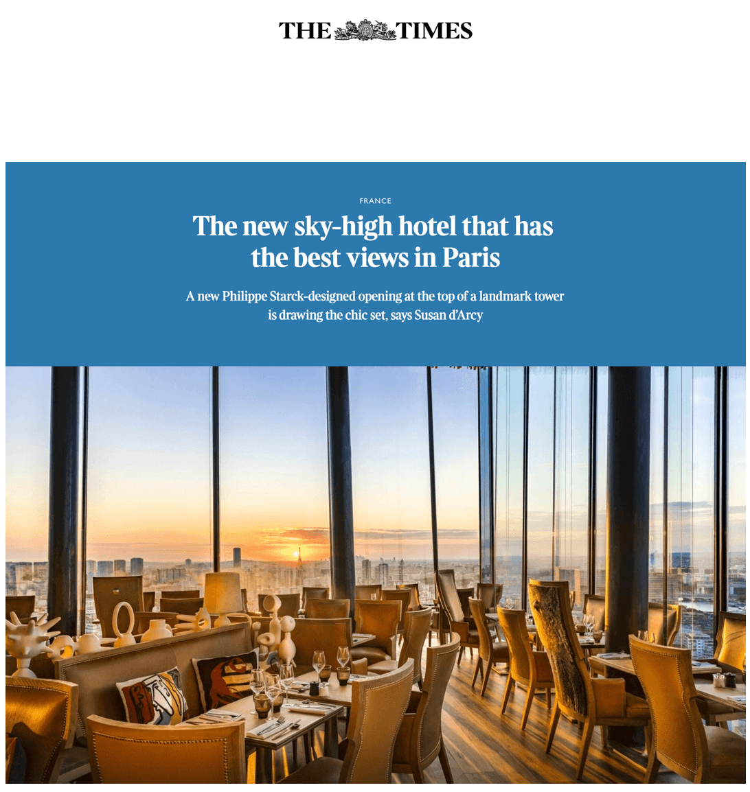 The new sky-high hotel that has the best views in Paris