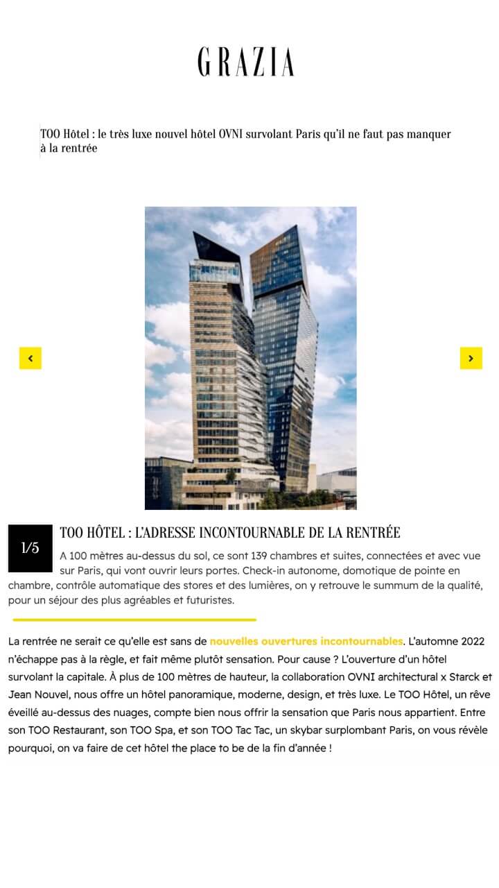 TOO Hotel: the luxurious new UFO hotel flying over Paris