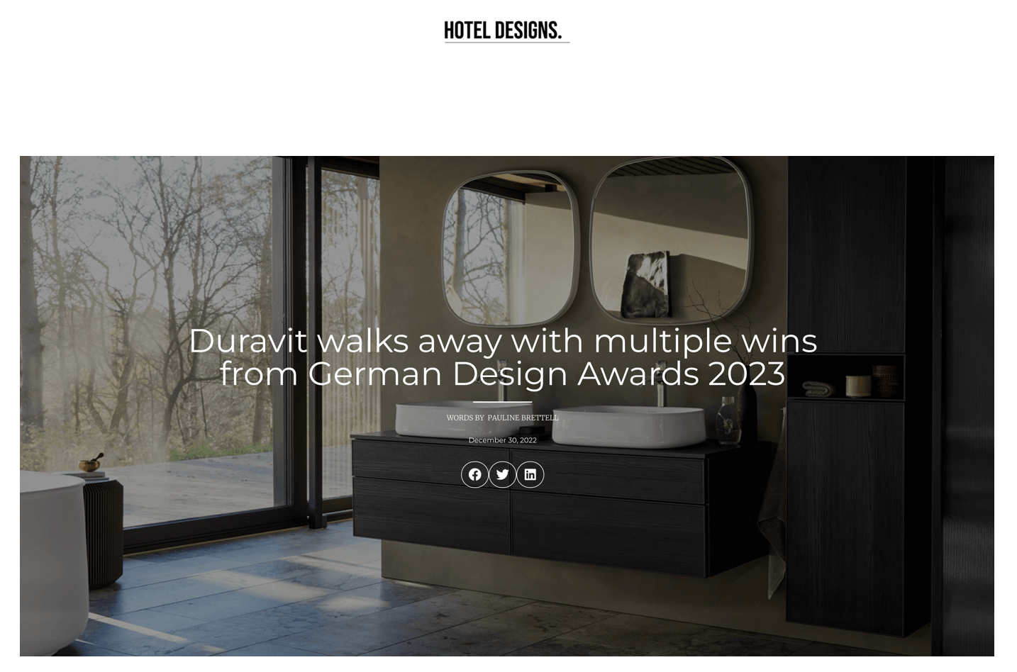 Duravit walks away with multiple wins from German Design Awards 2023