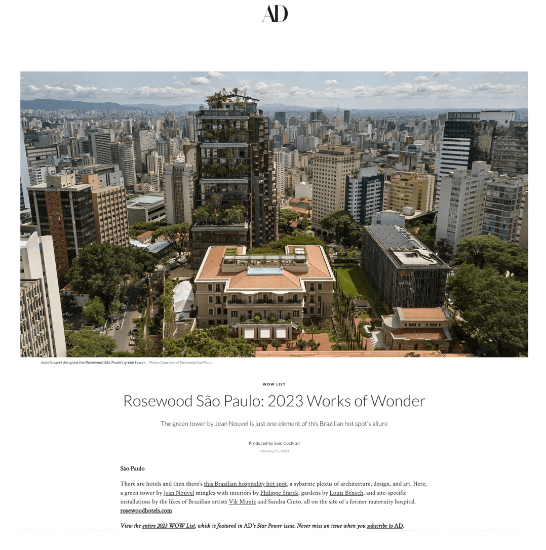 Rosewood São Paulo: 2023 Works of Wonder